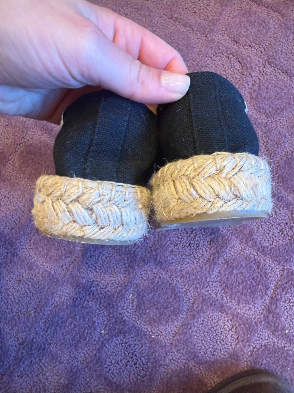 Soludos Black Canvas Smoking Slippers Espadrille Size 6